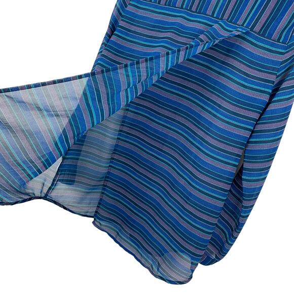 Cabi Alex Blouse Shirt Top Button Front Sheer Blue Stripe Women’s S - Picture 7 of 7